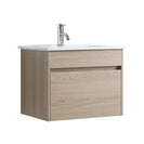 DNW 600X460X480MM Plywood Wall Hung Vanity - Light Oak With Ceramic Top - NZHomeware