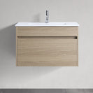 DNW 750X460X480MM Plywood Wall Hung Vanity - Light Oak With Ceramic Top - NZHomeware