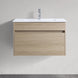 DNW 750X460X480MM Plywood Wall Hung Vanity - Light Oak With Ceramic Top - NZHomeware