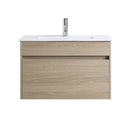 DNW 750X460X480MM Plywood Wall Hung Vanity - Light Oak With Ceramic Top - NZHomeware