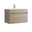 DNW 750X460X480MM Plywood Wall Hung Vanity - Light Oak With Ceramic Top - NZHomeware
