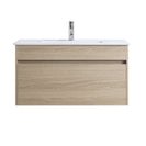 DNW 900X460X480MM Plywood Wall Hung Vanity - Light Oak With Ceramic Top - NZHomeware