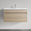 DNW 900X460X480MM Plywood Wall Hung Vanity - Light Oak With Ceramic Top - NZHomeware