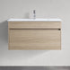 DNW 900X460X480MM Plywood Wall Hung Vanity - Light Oak With Ceramic Top - NZHomeware