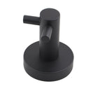 Double Robe Hook Euro Pin Lever Round Black Stainless Steel Wall Mounted - NZHomeware