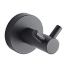Double Robe Hook Euro Pin Lever Round Black Stainless Steel Wall Mounted - NZHomeware