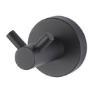 Double Robe Hook Euro Pin Lever Round Black Stainless Steel Wall Mounted - NZHomeware