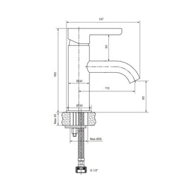 Englefield Studio Pin Gooseneck Basin Mixer Polished chrome - NZHomeware