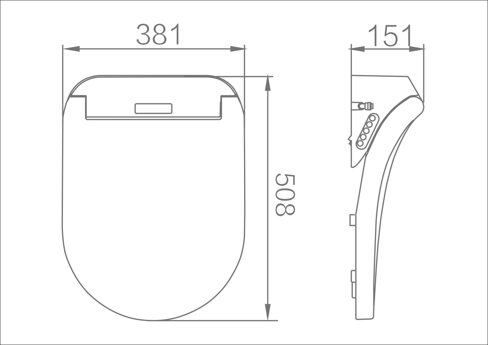 Electric Intelligent Self Hygiene Instant Heating Toilet Seat with Back To Wall Toilets Suite Two Piece Toilets size guide 1