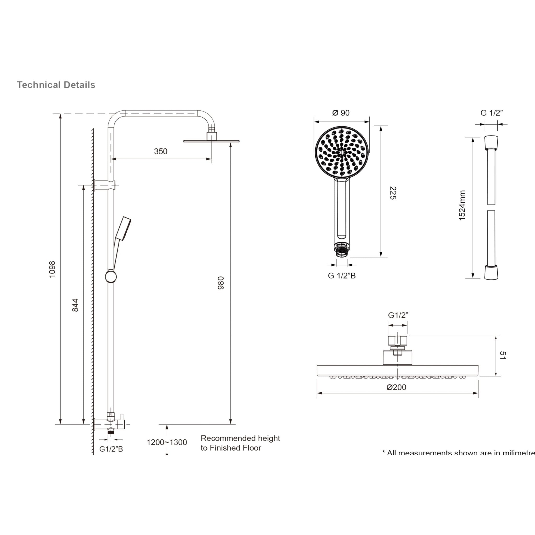 Englefield Studio II Dual Rain Shower Polished Chrome – NZHomeware