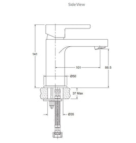 Englefield Studio Pin Basin Mixer Brushed Nickel - NZHomeware