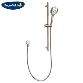 Englefield Studio Pin Brushed Nickel Slide Shower with Single Function Hand Shower - NZHomeware