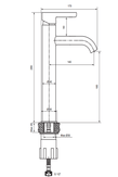 Englefield Studio Pin Gooseneck Basin Tall Mixer Polished chrome - NZHomeware