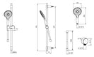 Englefield Studio Pin Polished Chrome Slide Shower with Single Function Hand Shower - NZHomeware