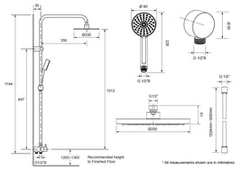 Englefield Studio Polished Chrome Dual Rain Shower - NZHomeware