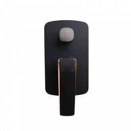 Esperia Matt Black & Rose Gold Solid Brass Wall Mounted Mixer with Diverter for shower and bathtub - NZHomeware