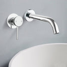Euro 65mm Round Chrome Bathtub/Basin Mixer with Bath Spout Wall Mounted - NZHomeware