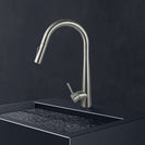 Euro Brushed Nickel Solid Brass Round Mixer Tap with Smart Touch and 360 Swivel and Pull Out for kitchen - NZHomeware
