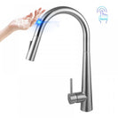 Euro Brushed Nickel Solid Brass Round Mixer Tap with Smart Touch and 360 Swivel and Pull Out for kitchen - NZHomeware