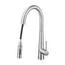 Euro Brushed Nickel Solid Brass Round Mixer Tap with Smart Touch and 360 Swivel and Pull Out for kitchen - NZHomeware