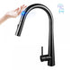 Euro Matte Black Solid Brass Round Mixer Tap with Smart Touch and 360 Swivel and Pull Out for kitchen - NZHomeware