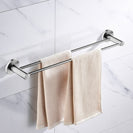 Euro Pin Lever 800mm Round Brushed Nickel Double Towel Rack Rail - NZHomeware