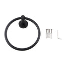 Euro Pin Lever Round Black Hand Towel Ring Wall Mounted - NZHomeware