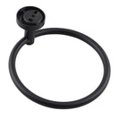 Euro Pin Lever Round Black Hand Towel Ring Wall Mounted - NZHomeware