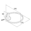 Euro Pin Lever Round Black Hand Towel Ring Wall Mounted - NZHomeware