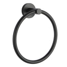 Euro Pin Lever Round Black Hand Towel Ring Wall Mounted - NZHomeware