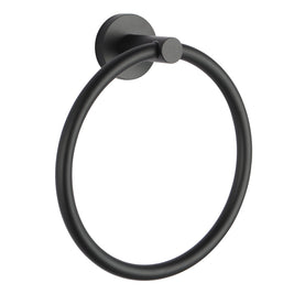Euro Pin Lever Round Black Hand Towel Ring Wall Mounted - NZHomeware