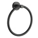Euro Pin Lever Round Black Hand Towel Ring Wall Mounted - NZHomeware