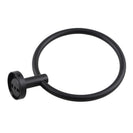 Euro Pin Lever Round Black Hand Towel Ring Wall Mounted - NZHomeware