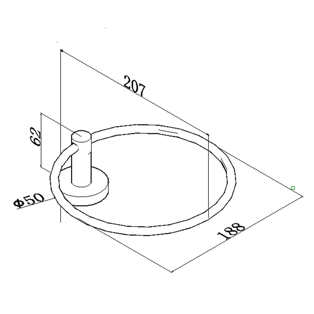 Brushed Nickel Towel Ring | Euro Pin Lever Round Wall Mounted 304 Stainless Steel size guide 1