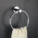 Euro Pin Lever Round Chrome Hand Towel Ring - NZHomeware