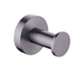 Euro Pin Lever Round Gunmetal Grey Stainless Steel Robe Hook Wall Mounted - NZHomeware