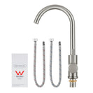 Euro Round Brushed Nickel Kitchen Sink Mixer Tap 360° Swivel - NZHomeware