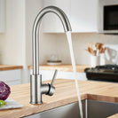 Euro Round Brushed Nickel Kitchen Sink Mixer Tap 360° Swivel - NZHomeware