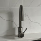Euro Round Brushed Nickel Kitchen Sink Mixer Tap 360° Swivel - NZHomeware