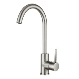 Euro Round Brushed Nickel Kitchen Sink Mixer Tap 360° Swivel - NZHomeware
