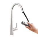 Euro Round Brushed Nickel Pull Out/Down Kitchen/Laundry Sink Mixer Taps Swivel Kitchen Tapware - NZHomeware