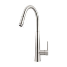 Euro Round Brushed Nickel Pull Out/Down Kitchen/Laundry Sink Mixer Taps Swivel Kitchen Tapware - NZHomeware