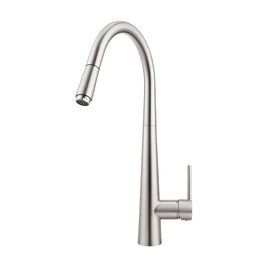 Euro Round Brushed Nickel Pull Out/Down Kitchen/Laundry Sink Mixer Taps Swivel Kitchen Tapware - NZHomeware