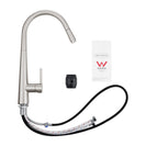 Euro Round Brushed Nickel Pull Out/Down Kitchen/Laundry Sink Mixer Taps Swivel Kitchen Tapware - NZHomeware