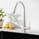 Euro Round Brushed Nickel Pull Out/Down Kitchen/Laundry Sink Mixer Taps Swivel Kitchen Tapware - NZHomeware