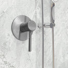 Euro Round Brushed Nickel Shower/Bath Wall Mixer Solid Brass - NZHomeware