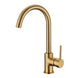 Euro Round Brushed Yellow Gold Kitchen Sink Mixer Tap 360° Swivel - NZHomeware