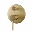Euro Round Brushed Yellow Gold Shower/Bath Mixer with Diverter Wall Mounted - NZHomeware