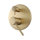 Euro Round Brushed Yellow Gold Shower/Bath Mixer with Diverter Wall Mounted - NZHomeware
