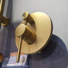 Euro Round Brushed Yellow Gold Shower/Bath Mixer with Diverter Wall Mounted - NZHomeware